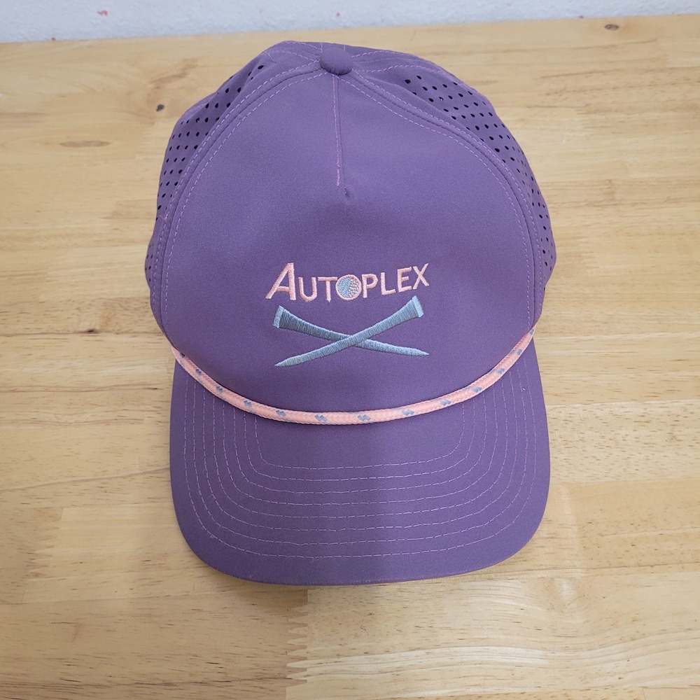Camp Tejas Autoplex Purple‎ Rope  Golf Snapback Perforated Performance Cap Mens